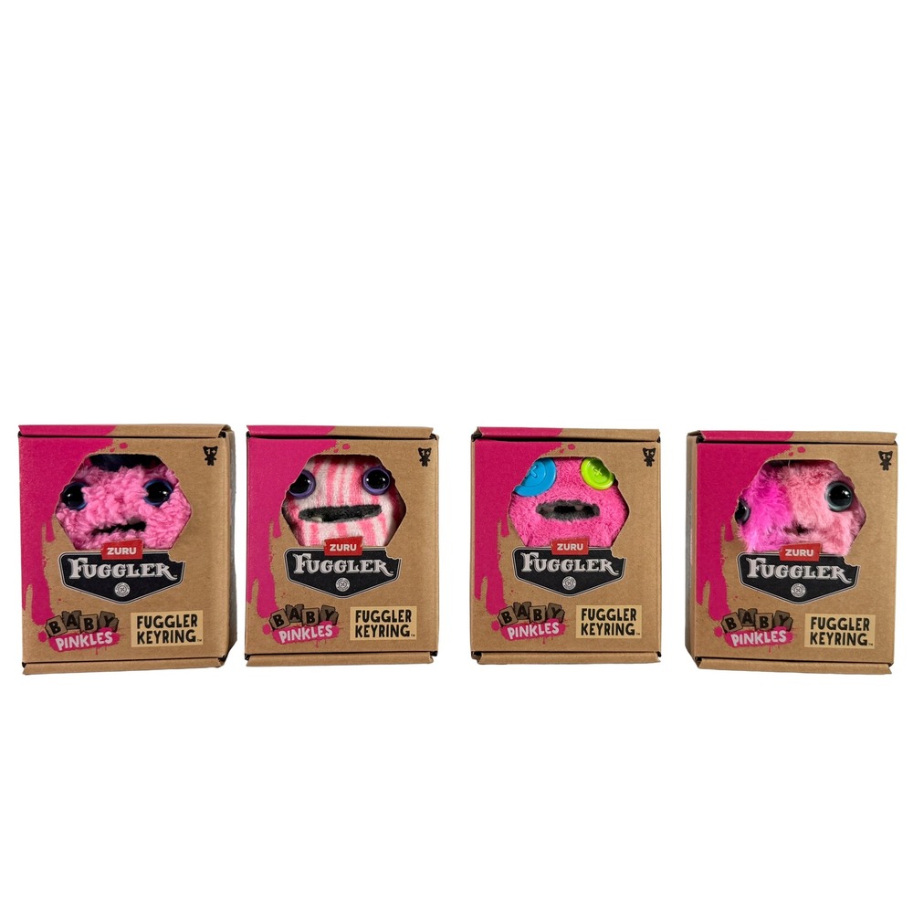 ZURU Fuggler Baby Pinkles Keyring Plush Lot of 4 Mystery Mystery Pack NWT